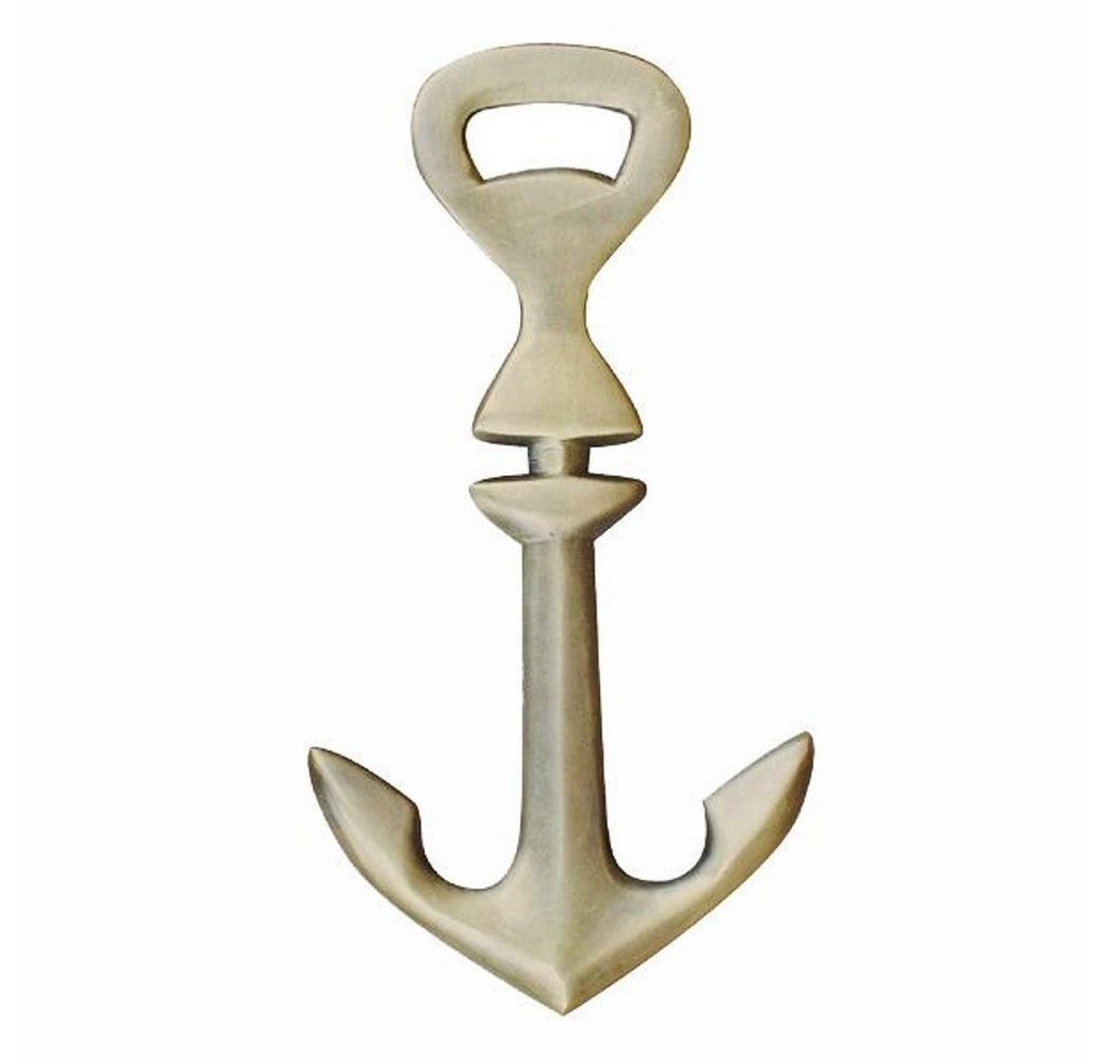 Linoows Flaschenöffner Flaschenöffner Anker, Altmessing Flaschenöffner (1x), Bierpullen Öffner, Kapselheber in Form eines Anker 14 cm. von Linoows