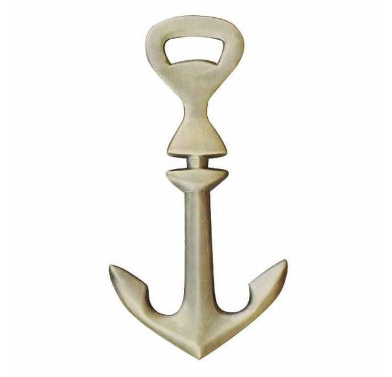 Linoows Flaschenöffner Flaschenöffner Anker, Altmessing Flaschenöffner (1x), Bierpullen Öffner, Kapselheber in Form eines Anker 14 cm. von Linoows
