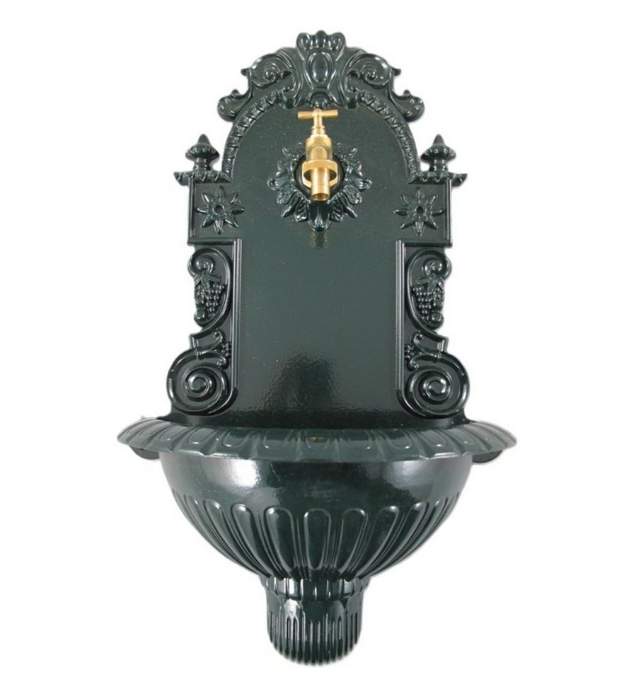 Linoows Gartenbrunnen Wandbrunnen Nostalgie Brunnen Garten Wasserbecken, Gartebrunnen 60 cm., Retro Wasserstelle mit Messing Hahn von Linoows