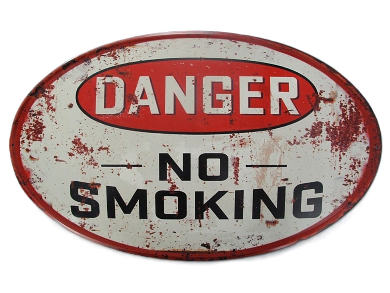 Linoows Metallschild Blechschild, Reklameschild Danger No Smoking, Kneipen Schild 34x57 cm. von Linoows