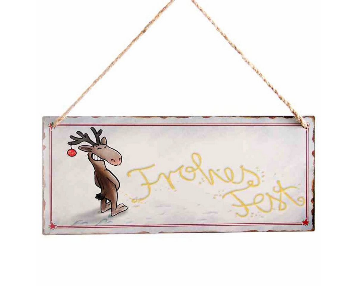 Linoows Metallschild Blechschild, Schild Pinkelelch" Frohes Fest 13x31, Reklameschild Le Bain, Badezimmer Schild mit Rosen 30x30 cm" von Linoows