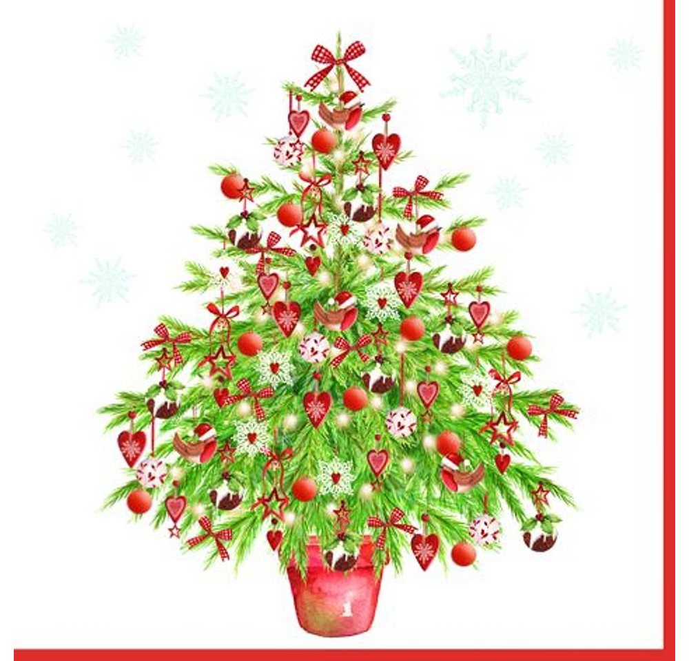 Linoows Papierserviette 20 Servietten Weihnachten, Nostalgie Weihnachtsbaum, (Packung), Motiv Weihnachten, Nostalgie Weihnachtsbaum von Linoows