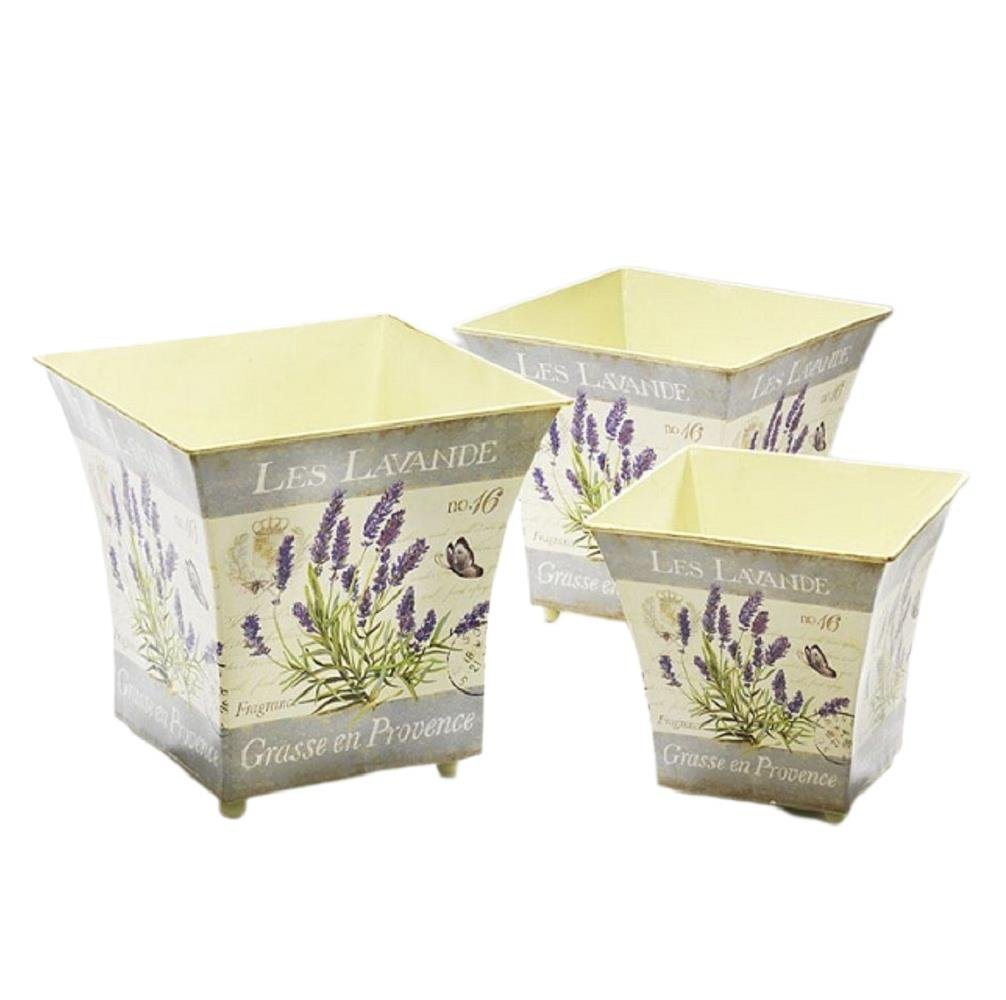 Linoows Pflanzkübel Pflanzentöpfe Set, Blumentopf Satz Lavendel, Pflanzentopf Set, Landhaus Pflanzgefäße von Linoows