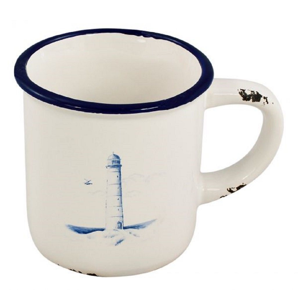 Linoows Tasse Kaffee Becher, Kaffepott, Tasse, Henkelbecher, Keramik, Keramik Kaffeetasse mit Leuchtturm von Linoows
