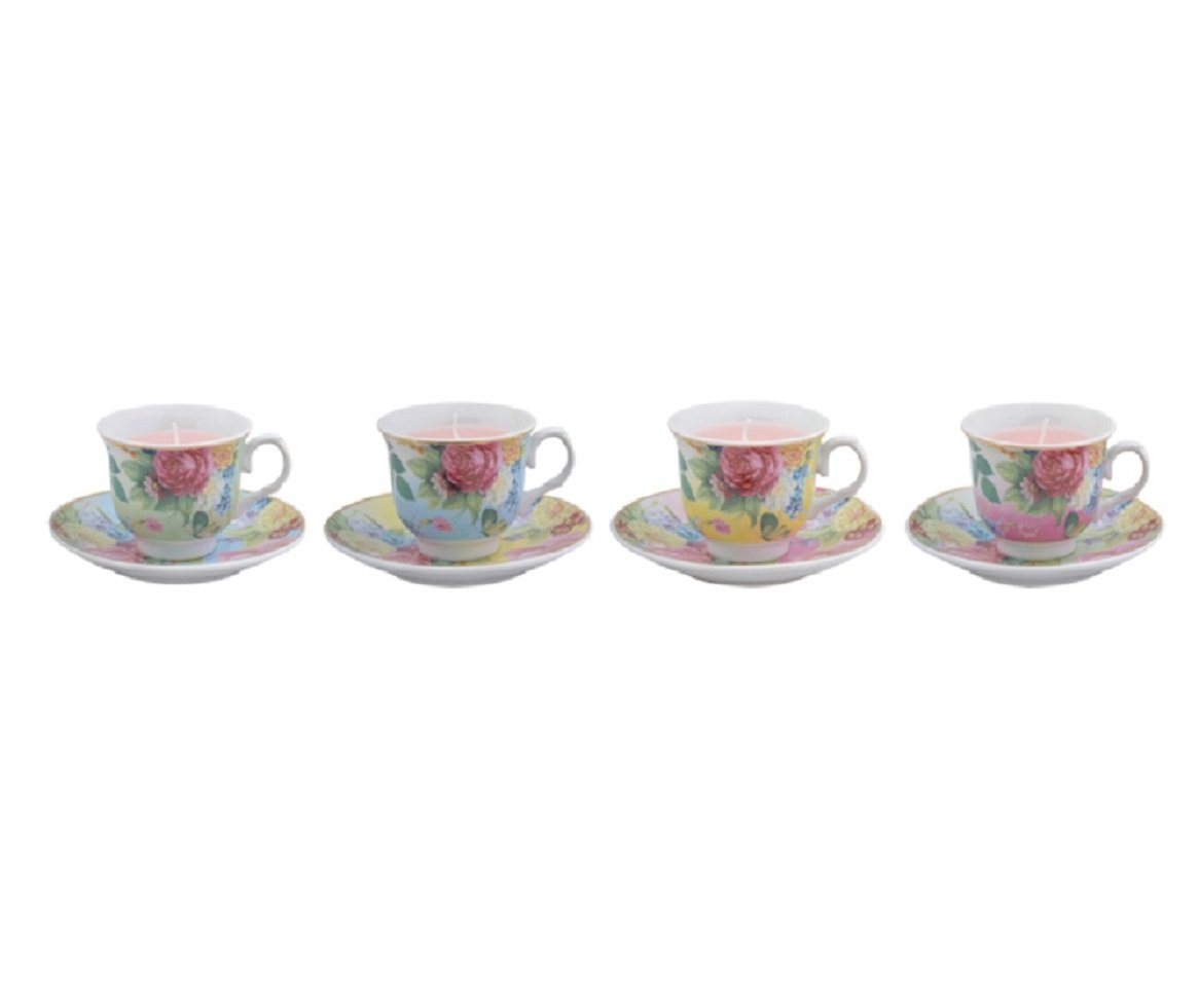 Linoows Teelichthalter Teelichthalter, Teelicht 4 er Set in Espressotassen, Kerzen (1x) von Linoows