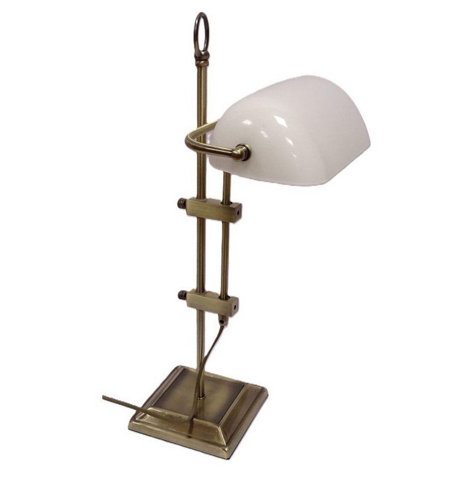 Linoows Tischleuchte Bankerlampe, Schreibtischlampe, Retro Büro Leuchte, ohne Leuchtmittel, je nach Leuchtmittel, Messing Tisch Lampe von Linoows