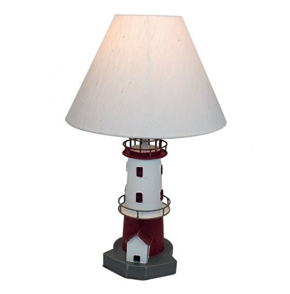 Linoows Tischleuchte Tischlampe mit Leuchtturm, Maritime Schirm Lampe, ohne Leuchtmittel, Leuchtmittel abhängig, Metall Lampe von Linoows