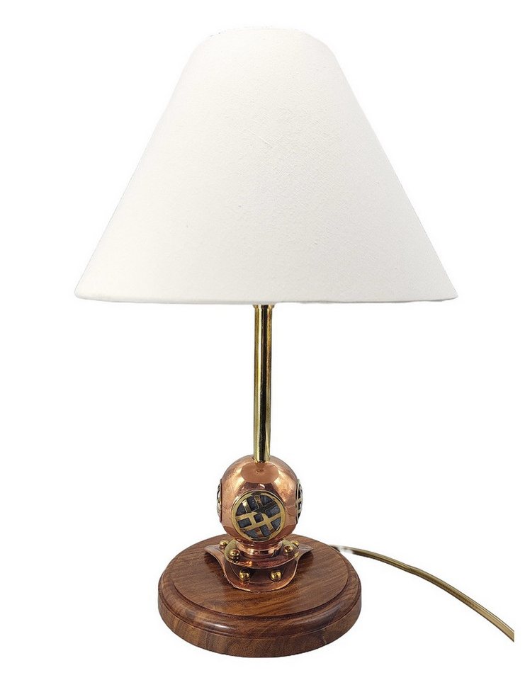 Linoows Tischleuchte Tischlampe mit kleinem Taucherhelm, Schirm Lampe, ohne Leuchtmittel, Leuchtmittel abhängig, Messing Tisch Lampe von Linoows