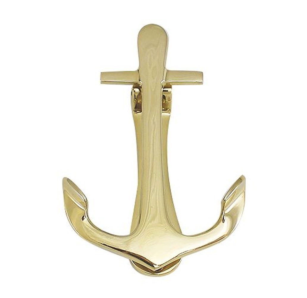 Linoows Türbeschlag Türklopfer in Anker Form, Maritimer Kajüten Türklopfer, Messing polier, Türklopfer in Anker Form aus poliertem Messing Linoows Türbeschlag Türklopfer in Anker Form, Maritimer Kajüten Türklopfer, Messing polier, Türklopfer in Anker Form aus poliertem Messing von Linoows