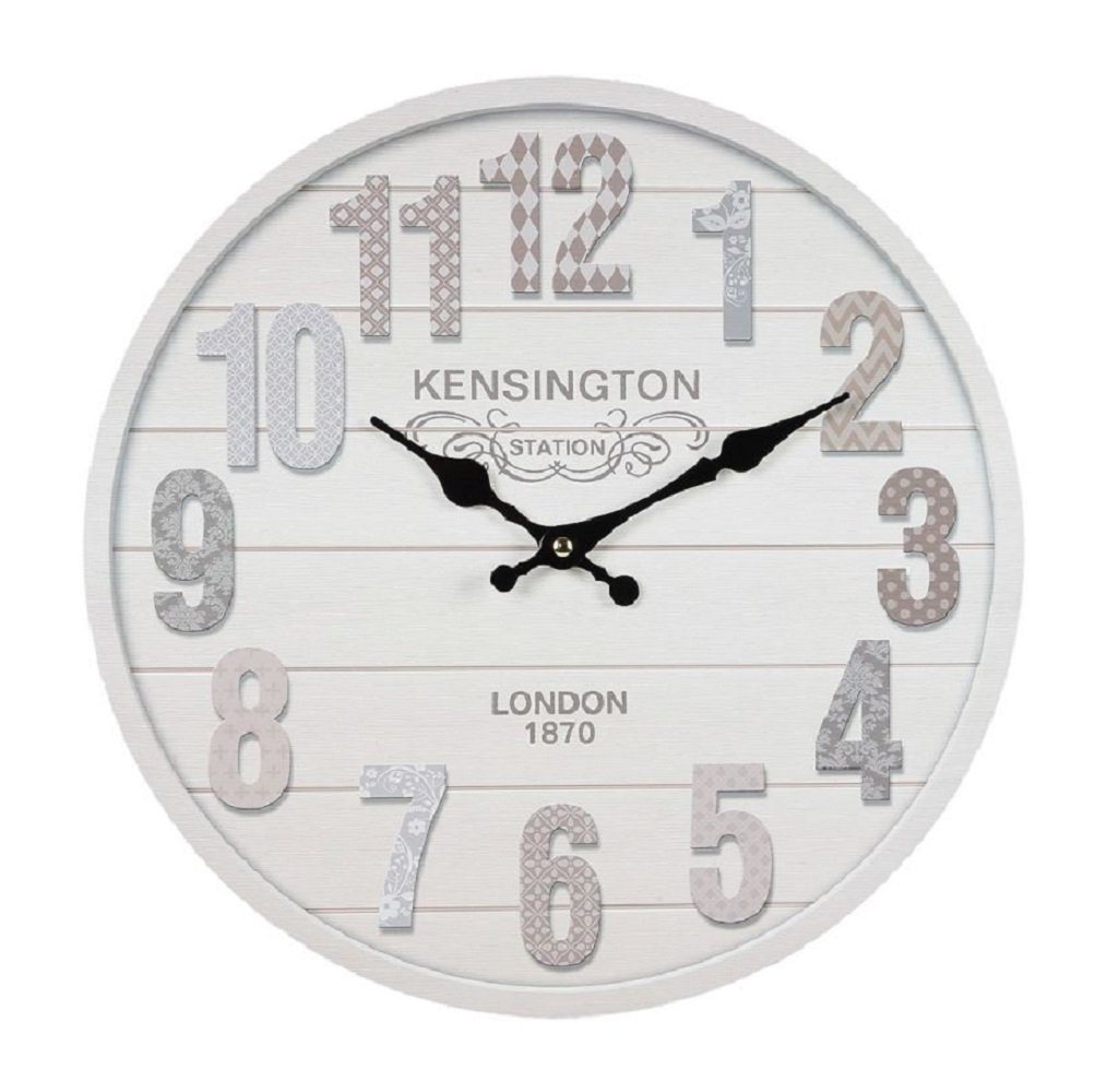 Linoows Uhr Landhaus Wanduhr, Vintage Küchenuhr Kensington (Nostalgie Wanduhr, Romantik Uhr) von Linoows