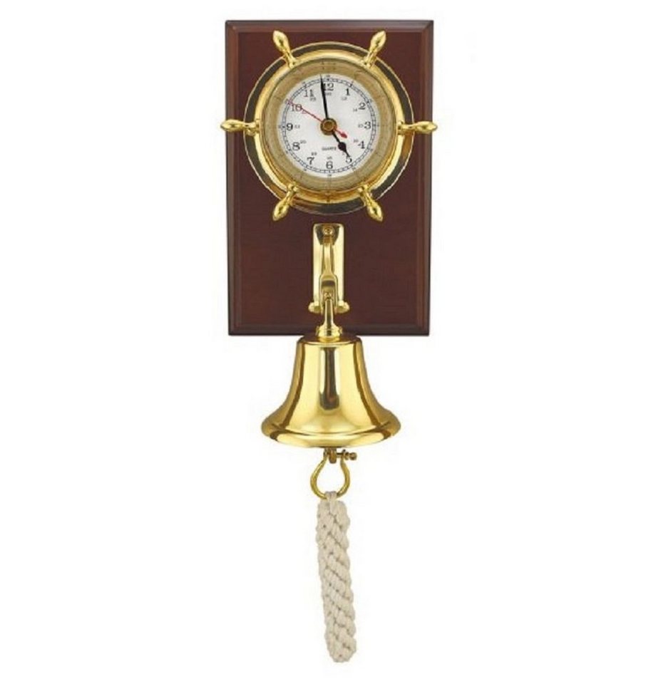 Linoows Uhr Marine Wanduhr mit Schiff Glocke, Kapitänsuhr von Linoows
