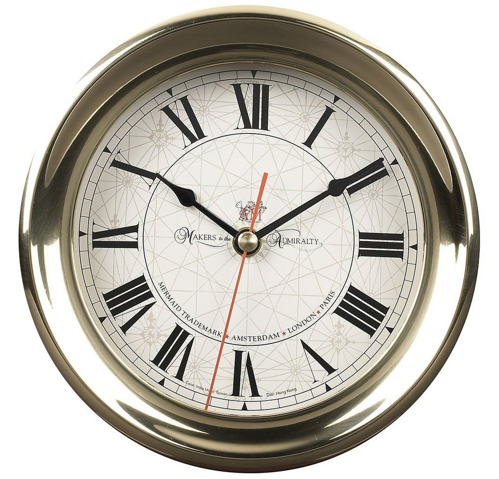 Linoows Uhr Maritime Wanduhr, Luxus Schiffsuhr, Edle Bootsuhr (schwere polierte Messing Uhr 18 cm) von Linoows