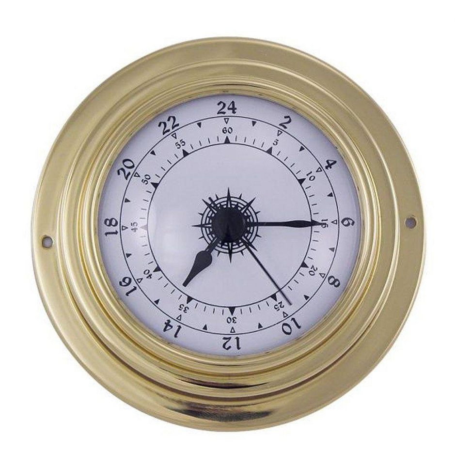 Linoows Uhr Schiffsuhr, 24 Stunden Messing Bootsuhr 10 cm von Linoows