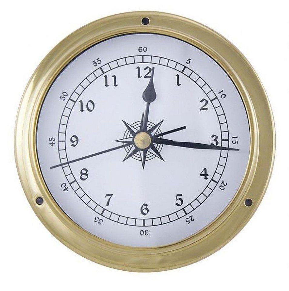 Linoows Uhr Schiffsuhr, Wanduhr, Messing Bootsuhr 12 cm von Linoows