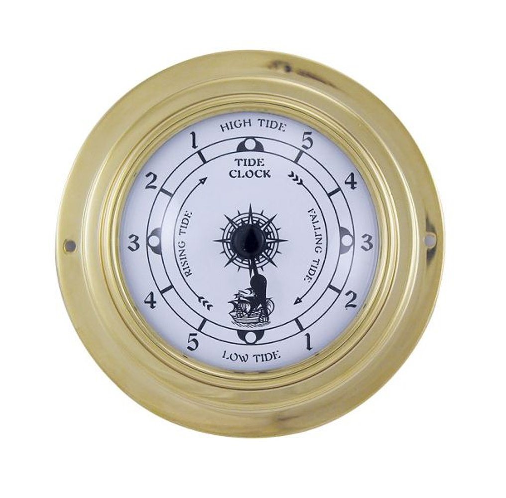 Linoows Uhr Tidenuhr Schiffsuhr, Bootsuhr mit Tidezeiger 10 cm von Linoows