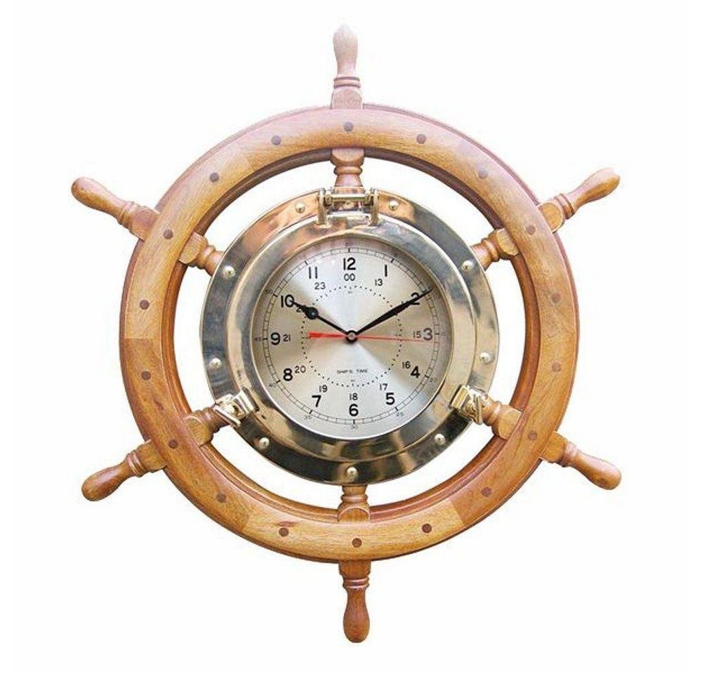 Linoows Uhr Wanduhr, Bullaugen Uhr im Steuerrad 62 cm von Linoows