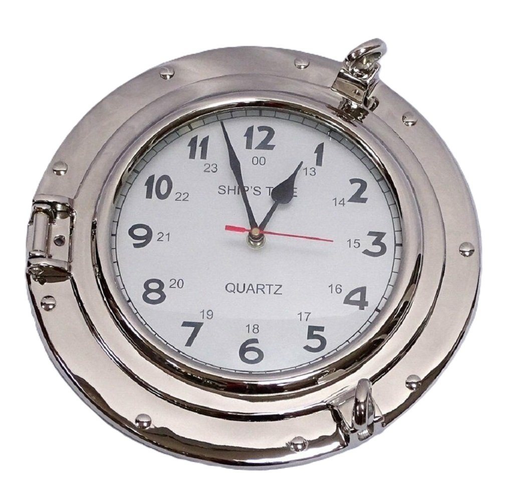 Linoows Uhr Wanduhr, Schiffsuhr im Bullauge, Kapitänsuhr 29 cm von Linoows