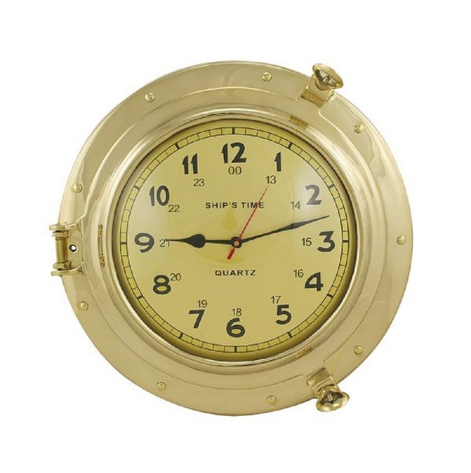 Linoows Uhr Wanduhr, Schiffsuhr im Bullauge, Kapitänsuhr 40 cm von Linoows