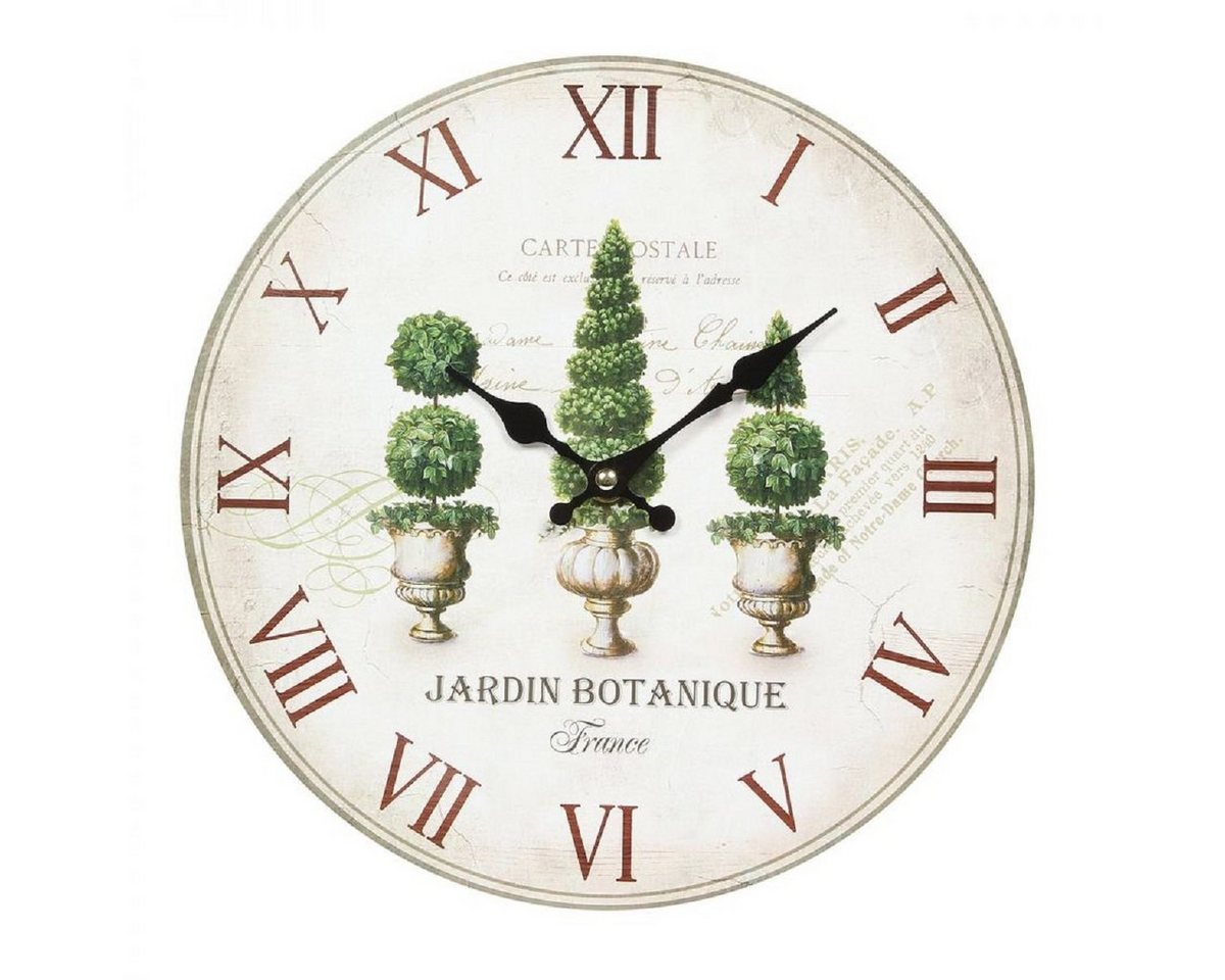 Linoows Uhr Wanduhr, botanische Nostalgie Gartenuhr 28 cm von Linoows