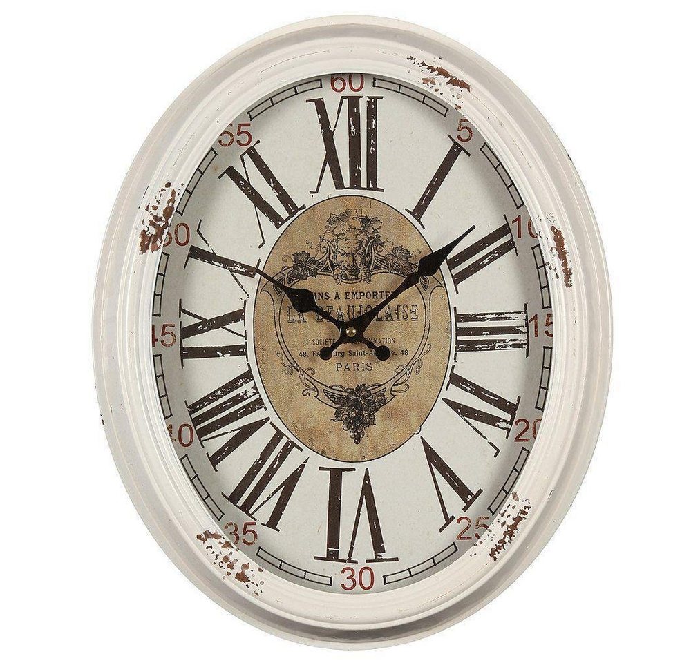 Linoows Uhr Wanduhr, Vintage Küchenuhr, leise Nostalgie Uhr (schwere Shabby Uhr aus Metall 47 cm) von Linoows
