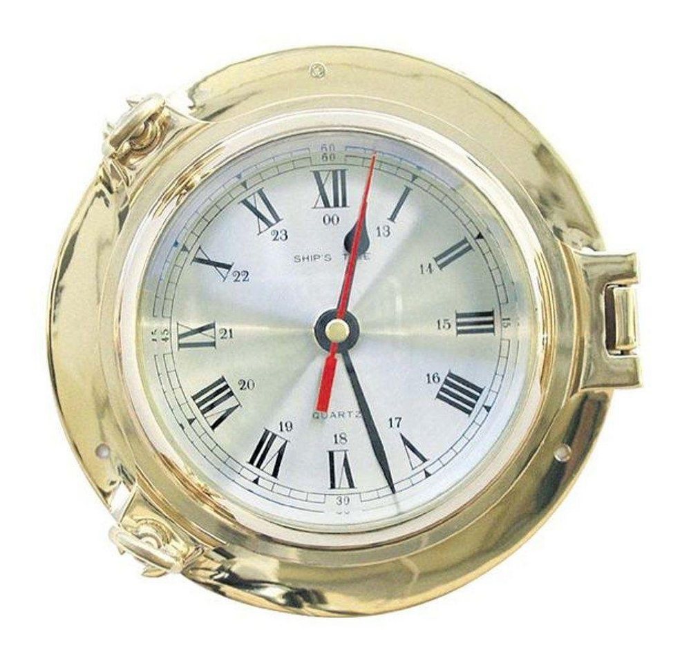 Linoows Uhr Wanduhr im Bullauge, Messing Marine Uhr 18 cm von Linoows