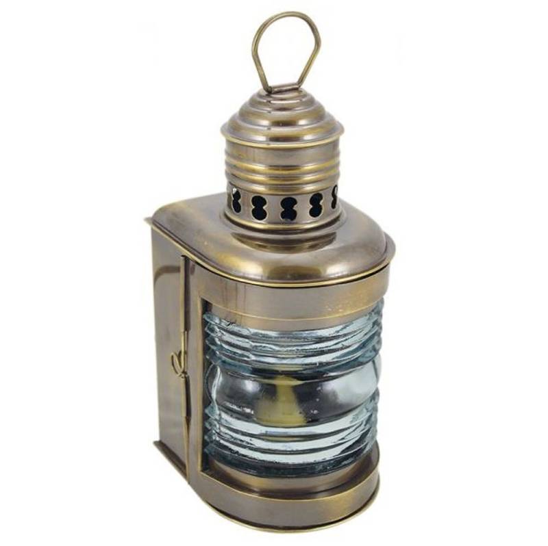 Linoows Windlicht Schiffslaterne Topplaterne Mastlampe Laterne (1x Petroleum Lampe), Schiffslaterne aus Messing von Linoows