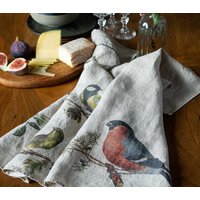 Leinen Küchentücher 2Er Set, Vogel Drucke, Landhaus Küche Dekor Leinen Küchentücher 2Er Set, Vogel Drucke, Landhaus Küche Dekor von Linoroom