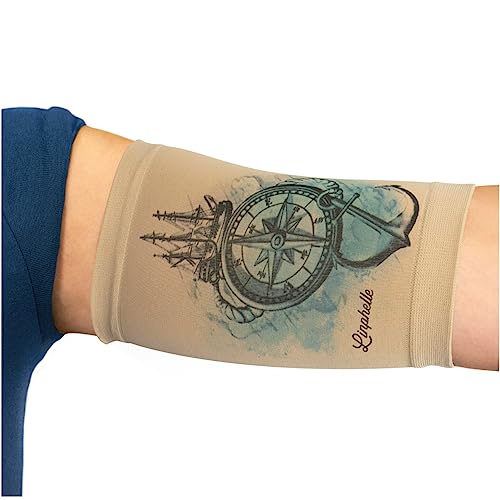 Linphelle Picc Line Mikrofaser Coverpicc - Armkatheter-Abdeckband aus atmungsaktivem Design-Gewebe, Arm Sleeve ideal für PICCs, Blutzuckermessgerät und Tattoo-Abdeckung, Kompass, Größe S von Linphelle