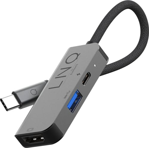 Elements LINQ ADAPTATEUR 3EN1 USB-C HUB MULTIPORT 1 HDMI, 1 USBA, 1 USBC von Linq