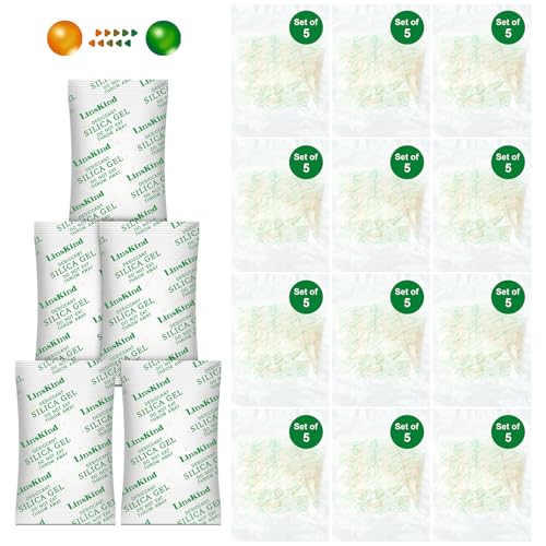 LinsKind 20 g [60 Packungen] Kieselgel-Pakete in Lebensmittelqualität, Feuchtigkeitsabsorber zur Feuchtigkeitsregulierung – schützt Gegenstände vor Feuchtigkeitsschäden von LinsKind