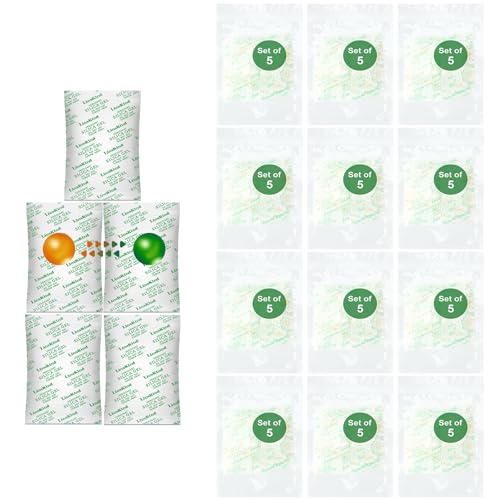 LinsKind Silikagel 10 Gramm [30 Beutel] Farbindikator-Silikagelbeutel, Lebensmittelechtes Trockenmittel, Regenerierbare Feuchtigkeitsabsorber für Lebensmittellagerung, Elektronik, 3D-Filamente & Safes von LinsKind