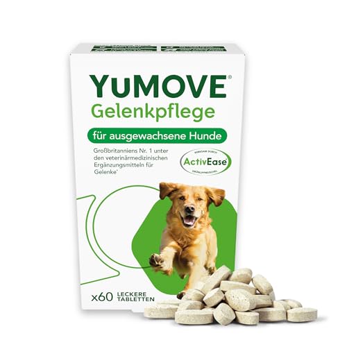 YuMOVE Grünlippmuschel Hund Gelenktabletten - 60 Tabletten - Beweglichkeit und Gelenkfunktion - Gelenktabletten für Erwachsene Hunde - Gelenktabletten für Hunde mit Omega-3 und Hyaluronsäure von Yumove