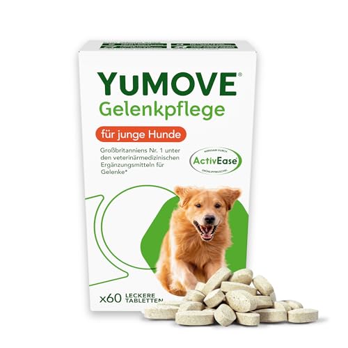 YuMOVE Grünlippmuschel Hund Gelenktabletten - 60 Tabletten - Für Junge aktive Hunde bis 5 Jahre - Beweglichkeit und Agilität - Gelenktabletten für Hunde mit Omega-3 und Glucosamin von Yumove
