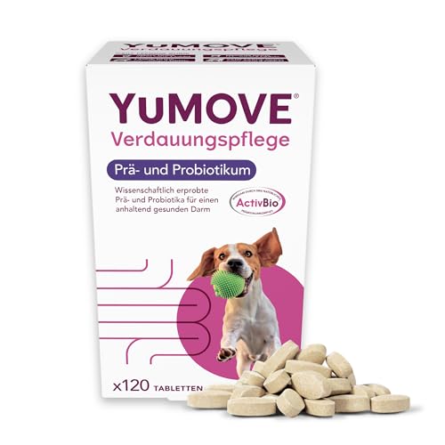YuMOVE Probiotika Hund Tabletten - 120 Stück - Für alle Hunderassen und Altersstufen - Fördert Verdauung und Wohlbefinden - Für Hunde und Aktivkomplex - Unterstützung der Darmflora bei Hunden von Yumove