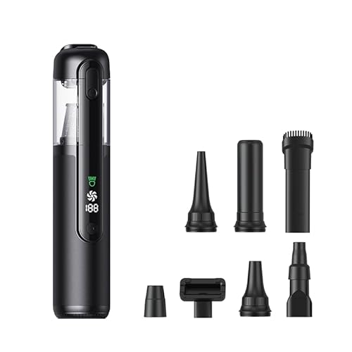 Linterngo Handstaubsauger 4-in-1 (schwarz): 16500Pa Saugkraft, 80W bürstenloser Motor. Tragbarer Akkusauger mit LED-Anzeige, 27 Min. Laufzeit & Aluminiumgehäuse. Für Auto, Haushalt und Büro.​ von Linterngo