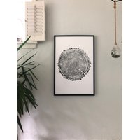 Minnesota Baum Druck, Holzstumpf Kunst, Aus Echter Eiche, Eichenbaum Ring Kunstdruck, Laubbaum, 24x36 Zoll, Waldstil von LintonArt