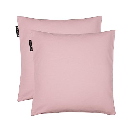 Linum Annabell Elegant Kissenhülle 40x40 cm 2er-Pack, 100% Baumwolle, Maschinenwaschbar, Altrosa von Linum