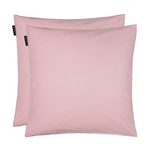 Linum Annabell Elegant Kissenhülle 50x50 cm 2er-Pack, 100% Baumwolle, Maschinenwaschbar, Altrosa von Linum