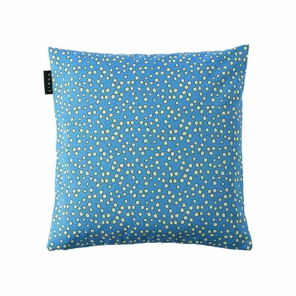 Linum Baumwolle Kissenhülle Punkte Zoe Blau 40x40 cm von Linum