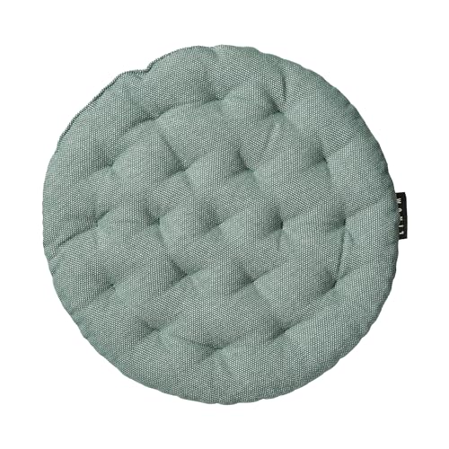 LINUM Pepper Elegantes Rundes Sitzkissen für Indoor und Outdoor Ø 37cm, 100% Baumwolle, Waschbar, Dunkles Grautürkis LINUM Pepper Elegantes Rundes Sitzkissen für Indoor und Outdoor Ø 37cm, 100% Baumwolle, Waschbar, Dunkles Grautürkis von LINUM