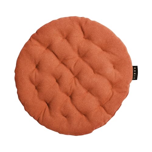 LINUM Pepper Elegantes Rundes Sitzkissen für Indoor und Outdoor Ø 37cm, 100% Baumwolle, Waschbar, Rostorange LINUM Pepper Elegantes Rundes Sitzkissen für Indoor und Outdoor Ø 37cm, 100% Baumwolle, Waschbar, Rostorange von LINUM