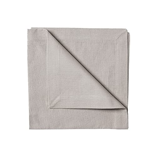 LINUM Robert 4er-Set Stoffservietten 45x45 cm, 100% Baumwolle, Maschinenwaschbar, Hellgrau von LINUM