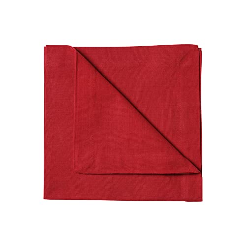 LINUM Robert 4er-Set Stoffservietten 45x45 cm, 100% Baumwolle, Maschinenwaschbar, Rot von LINUM