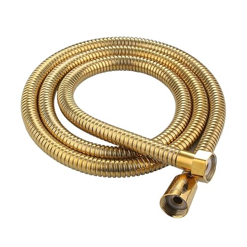 1,5 m Gold Edelstahl Antik Messing Brauseschlauch Ersatz Handbrause Rohr (Gold 1,5 m) von Linwnil