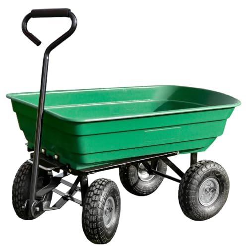 Linxor - Gartenwagen, Transportanhänger mit Rädern - 75 L - 260 Kg - Grün von Linxor