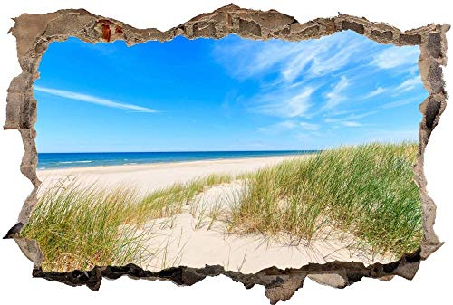 3D Wandtattoo Mauerloch Wandsticker Wandaufkleber Durchbruch Strandurlaub Nordseestrand selbstklebend Schlafzimmer Wohnzimmer 80x120cm von Linyuan