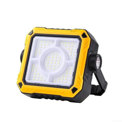 10W Solar LED Flutlicht mit 2400mAh wiederaufladbarem Akku, wasserdichte Strahler Laterne für Arbeiten im Freien und Camping (777C) von Lioaeust
