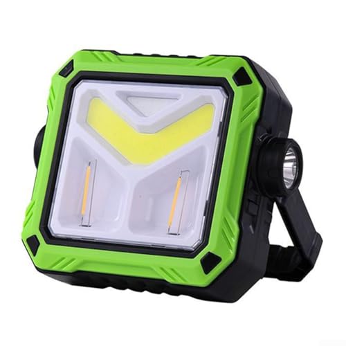 10W Solar LED Flutlicht mit 2400mAh wiederaufladbarem Akku, wasserdichte Strahler Laterne für Arbeiten im Freien und Camping (777D) von Lioaeust
