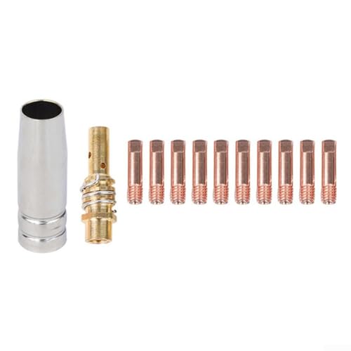 12 Stück Schweißspitzen Kupferdüse Gasdiffusor für MIG-Schweißset kompatibel mit AK15 MB15 Taschenlampe Ausrüstung (0,8 mm) von Lioaeust