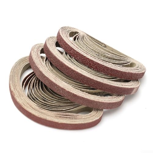 50 Stück Schleifbänder 50 Stück 330 mm x 10 mm Band Power Fingerfeile Schleifer Schleifbänder für Holz, Möbel, Metall (Körnung 120) von Lioaeust